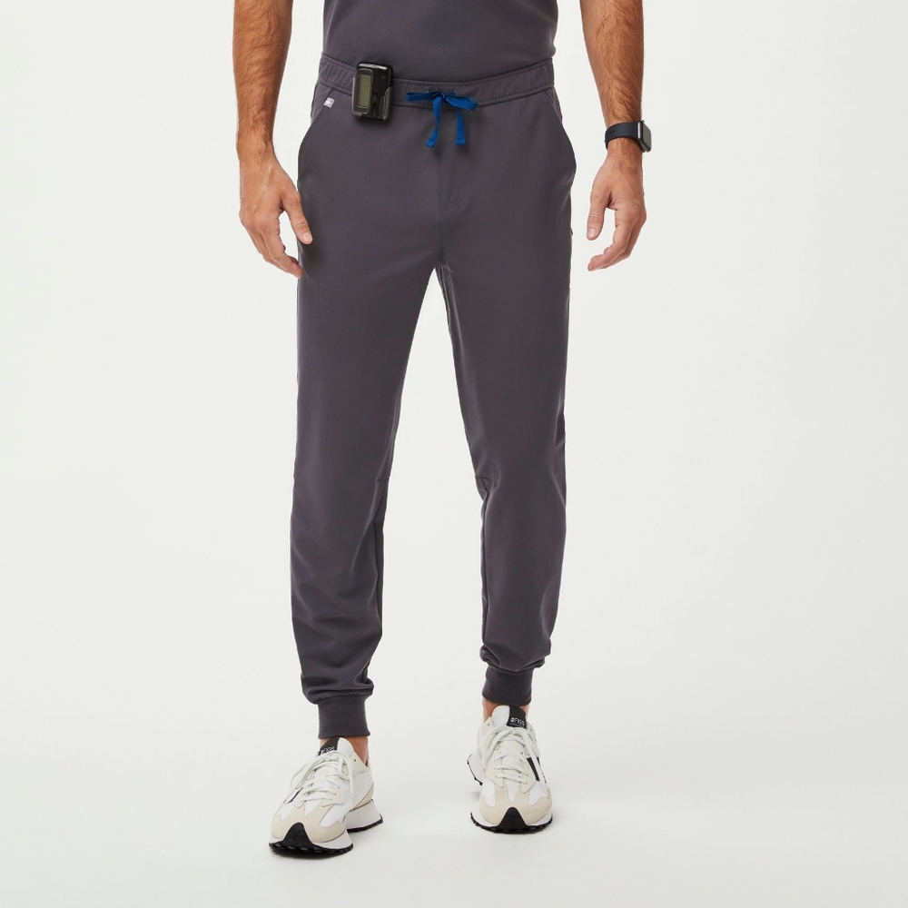 FIGS Slim Tansen Jogger Scrub Pants™ Charcoal Gray w/ blue drawstring size Small